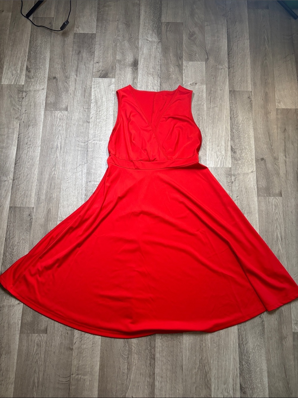 Sleeveless Red Fit-and-Flare Dress - XL